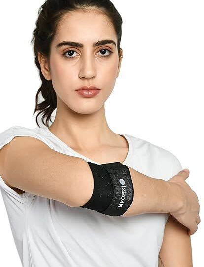 ZEDAN Neoprene Tennis Elbow Support Pain Relief for Men & Women in Bursitis, Tendonitis - Adjustable Strap, Skin-Friendly - Black