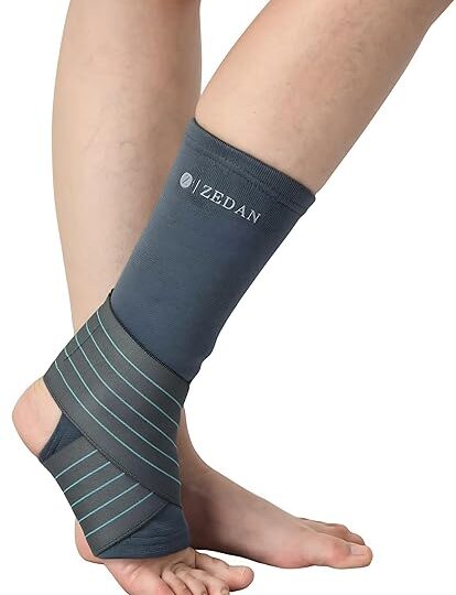 ZEDAN Ankle Support Pain Relief and Injury Recovery for Men and Women - Stretchable Wrap for Sports, 4-Way Compression (Universal)