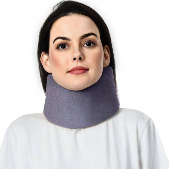 ZEDAN Beige/Grey Unisex Soft Foam Universal Cervical Collar Adjustable Neck Support Brace for Sleeping, Neck Pain Relief